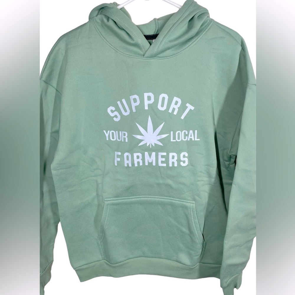 {NEW} Men's Hooded Leaf Print Hooded Sweater S Green